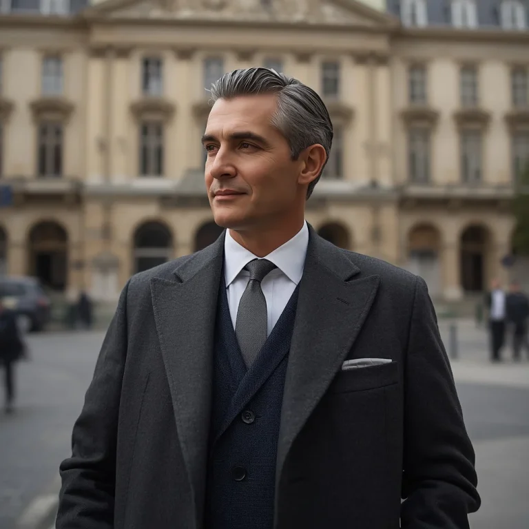 Classic Gentleman: A Man’s Refined City Presence | Stylish boy prompt generator aesthetic