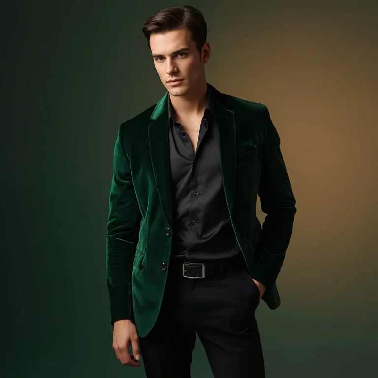 Dashing Young Gentleman In Emerald Velvet Blazer | Dashing Young Gentleman