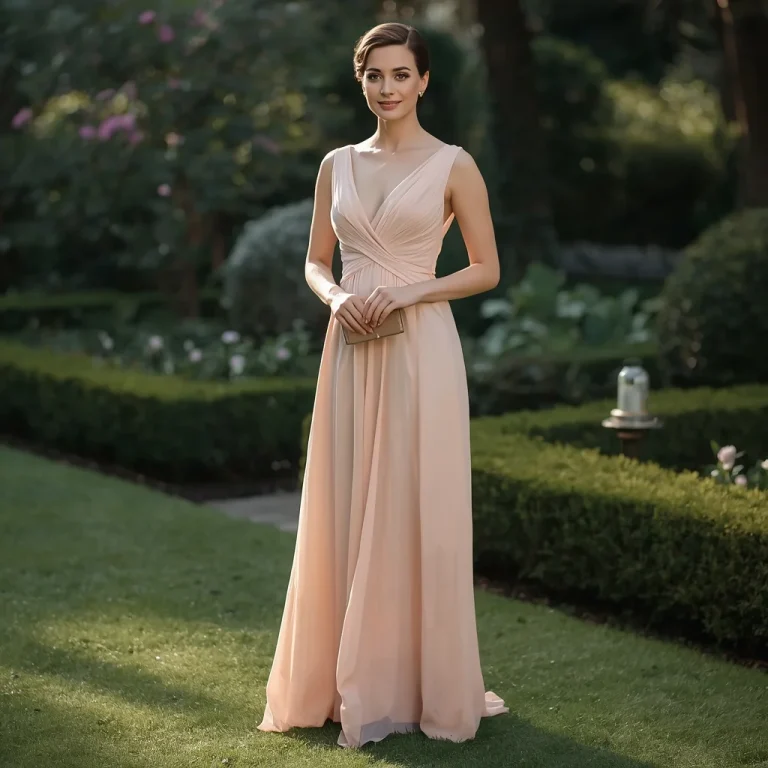 Elegant Pastel A-Line Gown for a Sophisticated Garden Party | Image Prompt