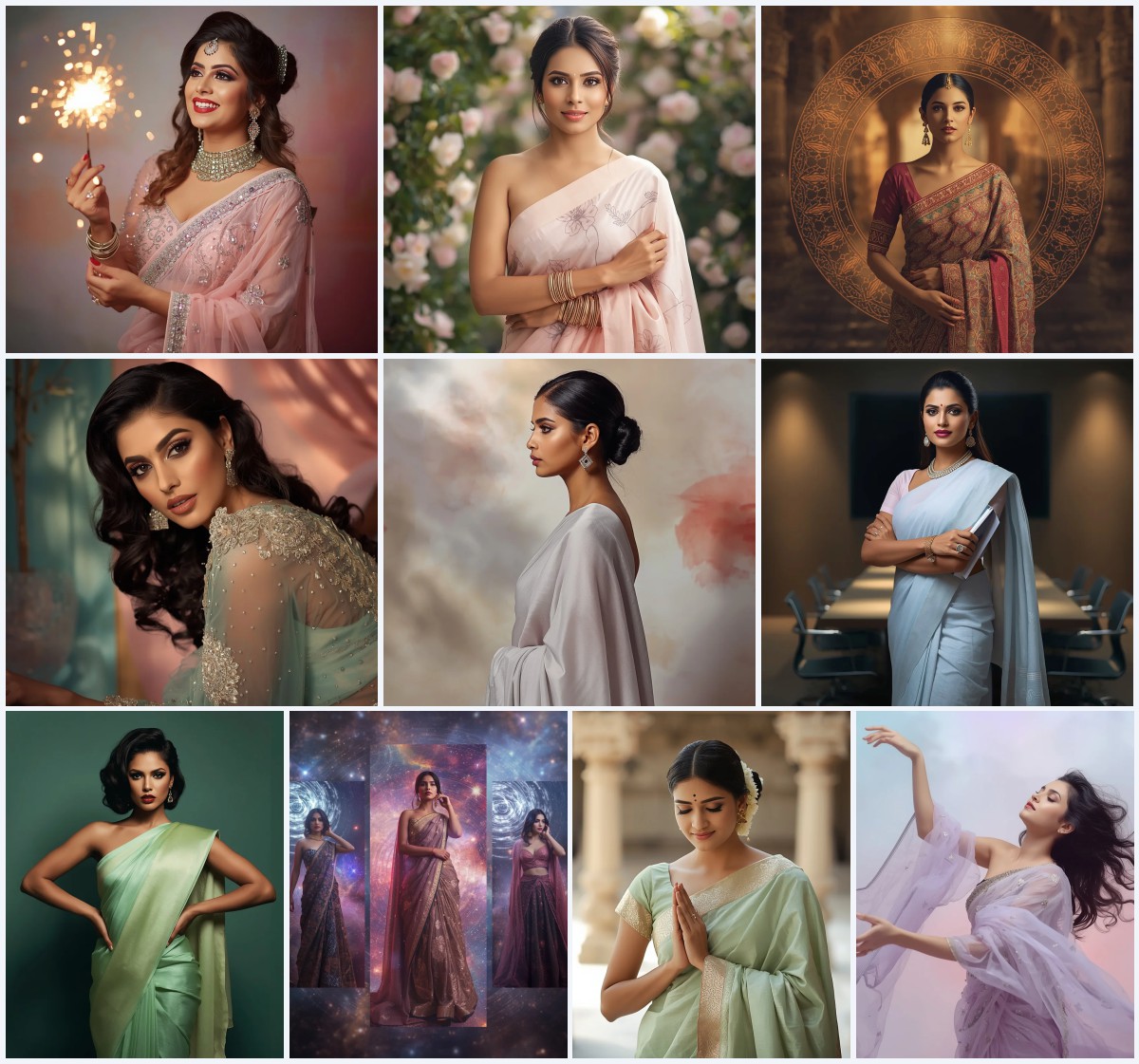 New 10 Saree with Headscarf AI Prompts for Modest and Elegant Styles