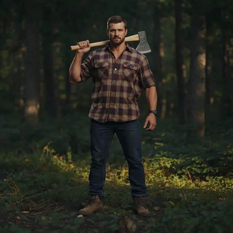 Rugged Man in Workwear with an Axe | Best Men Prompt